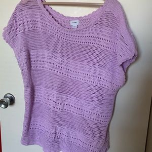 CLEARANCE: 4/$12 Crochet sweater—lavender